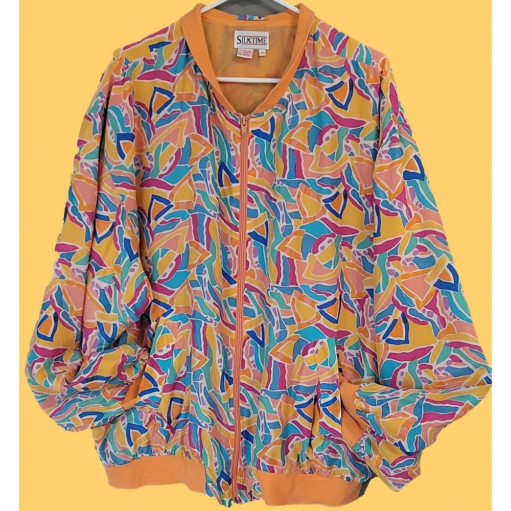 Siktime Vintage 80 Colorfull Printed Bomber Jacket